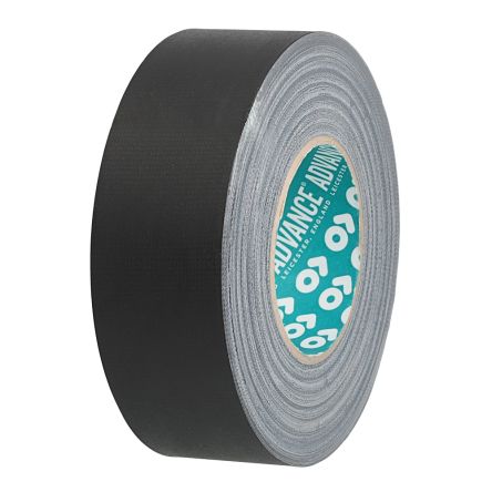 Advance Tapes AT182 200644 Cloth Tape, 25m x 50mm, Black, Matt Finish