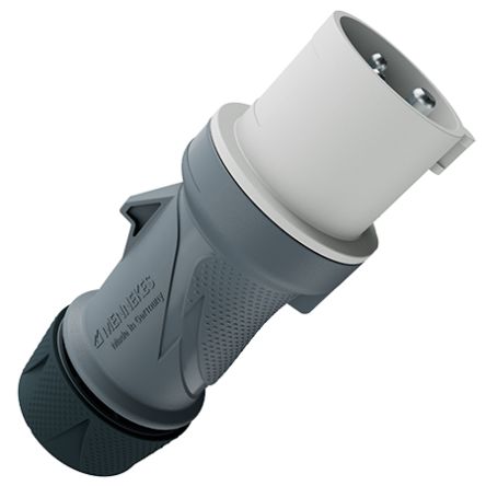 MENNEKES, 135 IP54 Grey, White 3P Industrial Power Plug, Rated At 16A No
