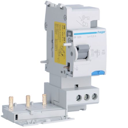 Hager BF Series RCCB, 25A, 3 Pole, 300mA, Type A-HI, 230/400V