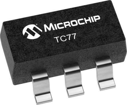 Microchip TC77 Series Temperature Sensor, Current, Voltage Output, Surface Mount, SPI, ±1°C, 5 Pins