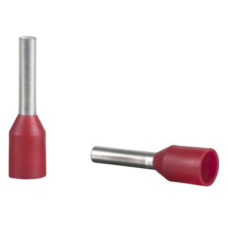 Schneider Electric, DZ5C Insulated Cable End, 16mm Pin Length, 8.7mm Pin Diameter, Red