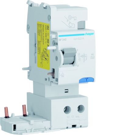 Hager BF RCD, 40A, 2 Pole, 300mA, Type A-HI, 500V