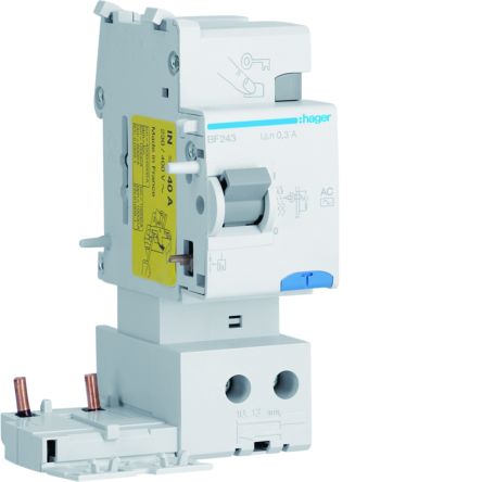 Hager BF RCD, 40A, 2 Pole, 300mA, Type AC, 230 → 400V