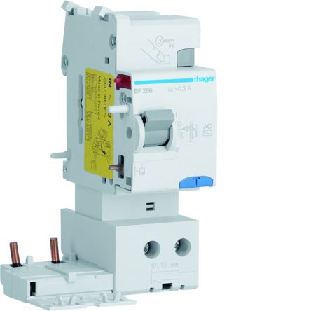 Hager BF RCD, 63A, 2 Pole, 300mA, Type AC, 230 → 400V