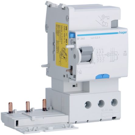 Hager BF RCD, 40A, 3 Pole, 300mA, Type A-HI, 500V