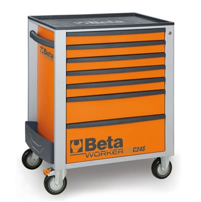 BETA 7 Drawer Thermoplastic (Worktop) Wheeled Roller Cabinet Tools Included