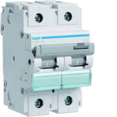 Hager HMB MCB, 2P, 125A, 400V AC, 15 Breaking Capacity