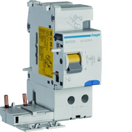 Hager BDF RCCB, 25A, 2 Pole, 30mA, Type AC