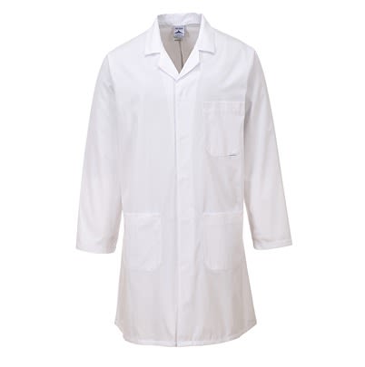 Portwest White Unisex Reusable Lab Coat, XXL
