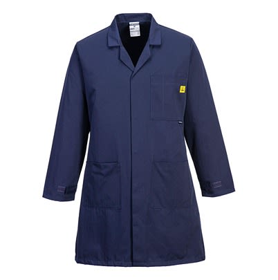 Portwest Navy Unisex Reusable Lab Coat, XL