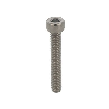 RS PRO Black Stainless Steel Hex Screw, DIN 912, M4 x 6mm