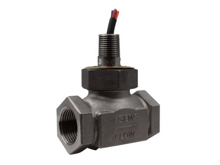 Gems Sensors FS-200 Series Brass Inline Flow Flow Sensor for Liquid, 6 GPM Max