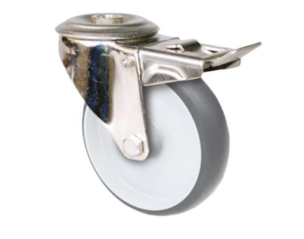 Guitel Hervieu Braked Swivel Castor Wheel, 100kg Capacity, 125mm Wheel