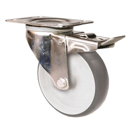 Guitel Hervieu Braked Swivel Castor Wheel, 80kg Capacity, 100mm Wheel