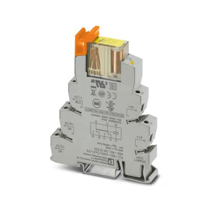 Phoenix Contact Relay Module, DIN Rail Mount, 24V dc Coil, DPDT