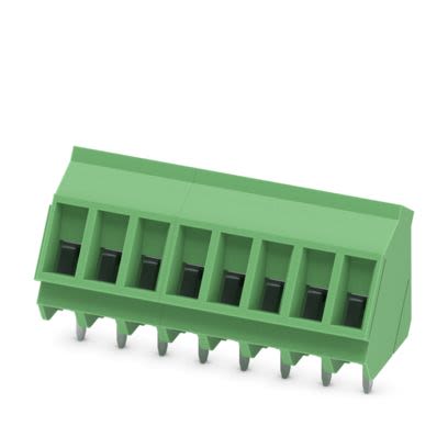 Phoenix Contact PCB Terminal Block, 8-Contact, 5mm Pitch, Wave Soldering, 1-Row, Plug In, Screw Termination