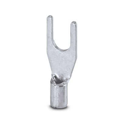 Phoenix Contact Uninsulated Fork Terminal, 20AWG to 17AWG, Silver