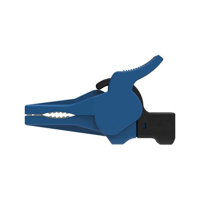 Schutzinger Crocodile Clip 4 mm Crocodile Clip Connection, Nickel Plated Contact, 32A, Blue