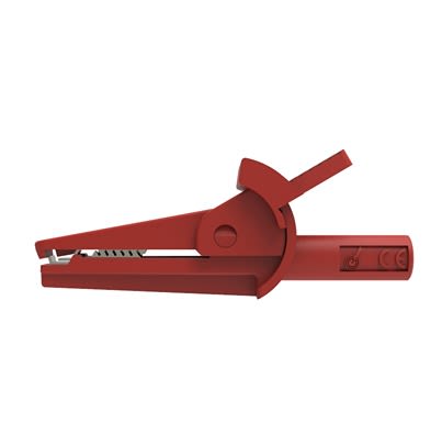 Schutzinger Crocodile Clip 2 mm Crocodile Clip Connection, Nickel Plated Contact, 10A, Red