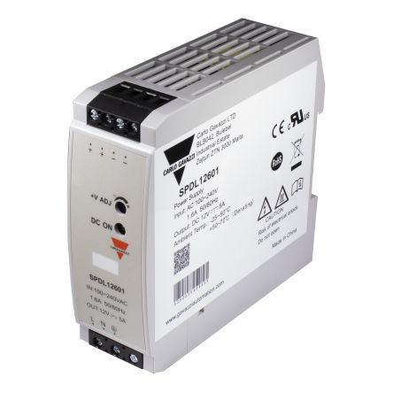 Carlo Gavazzi Switching Power Supply, SPDL12601, 12V, 5A, 60W, 1 Output, 100 → 240V dc Input Voltage