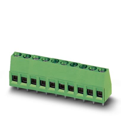 Phoenix Contact PCB Terminal Block, 8-Contact, 5mm Pitch, Wave Soldering, 1-Row, Plug In, Screw Termination
