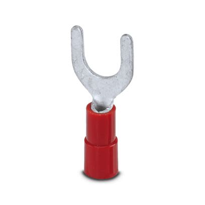 Phoenix Contact Insulated Fork Terminal, 20AWG to 15AWG Polyamide, Red