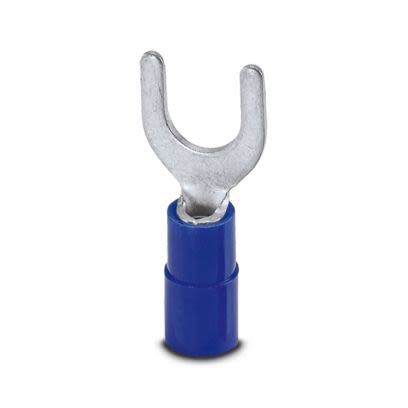 Phoenix Contact Insulated Fork Terminal, 15AWG to 13AWG Polyamide, Blue