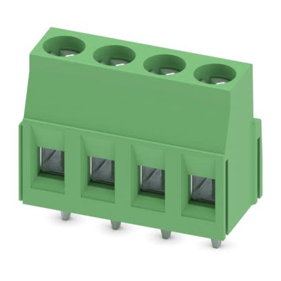 Phoenix Contact PCB Terminal Block, 4-Contact, 5mm Pitch, Wave Soldering, 1-Row, Plug In, Screw Termination