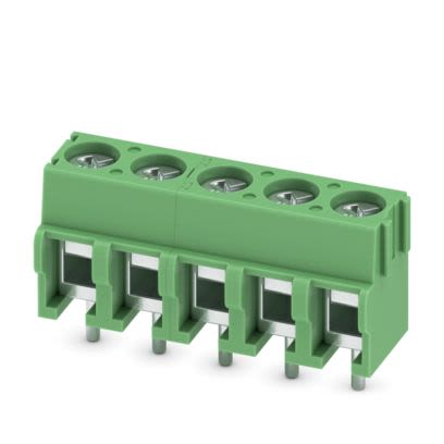 Phoenix Contact PCB Terminal Block, 5-Contact, 5mm Pitch, Wave Soldering, 1-Row, Plug In, Screw Termination