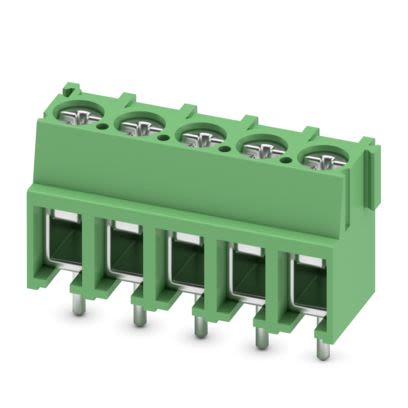 Phoenix Contact PCB Terminal Block, 5-Contact, 5mm Pitch, Wave Soldering, 1-Row, Plug In, Screw Termination