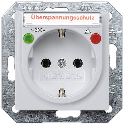 Siemens 5UB19 2 Gang Electrical Socket, 2 Poles, 16A, Schuko