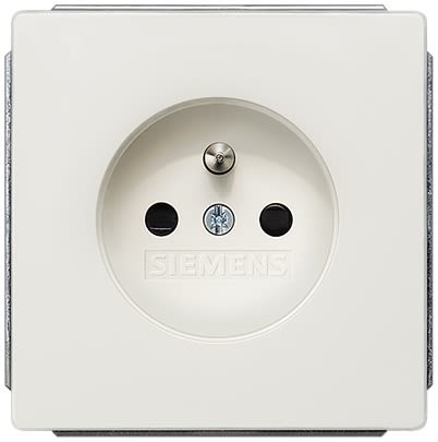 Siemens 5UB13 Off White 2 Gang Electrical Socket, 2 Poles, 16A, Schuko