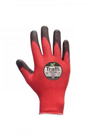 Traffi Red Elastane Chemical Resustant, Cut Resistant, Dry Environment, Heat Resistant, Oil Resistant Work
