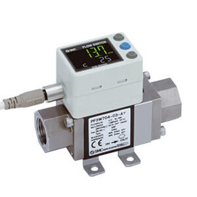 SMC PF3W Series Flow Switch Flow Sensor for Air, Gas, Liquid, Water, 2 L/min Min, 16 L/min Max