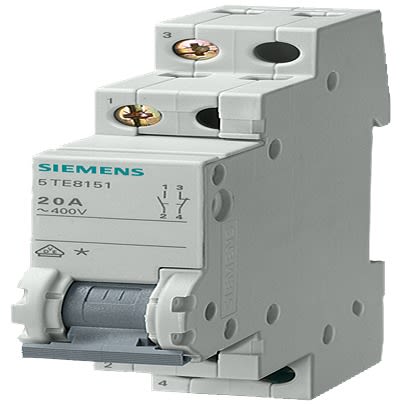 Siemens 1 Pole Panel Mount Isolator Switch - 20A Maximum Current