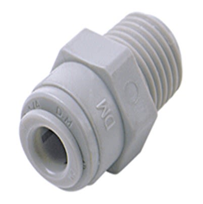 Norgren Pneufit D Series Push-in Fitting, Push In 1/2 in to NPT 1/2, Threaded Connection Style, D24250748