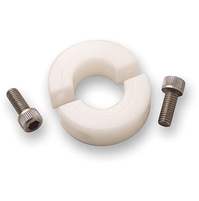 Ruland Shaft Collar, Two Piece, Clamp, Bore 19mm, OD 40mm, W 15mm, Plastic