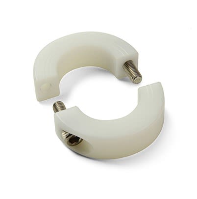 Ruland Shaft Collar, Two Piece, Clamp, Bore 4mm, OD 16mm, W 9mm, Plastic