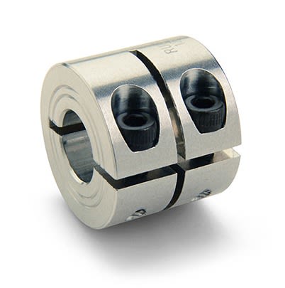 Ruland Shaft Collar, One Piece, Clamp, Bore 10mm, OD 24mm, W 19.6mm, Aluminium
