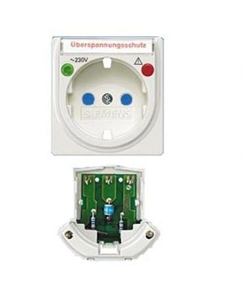 Siemens DELTA White Plug Socket, 16A, Schuko