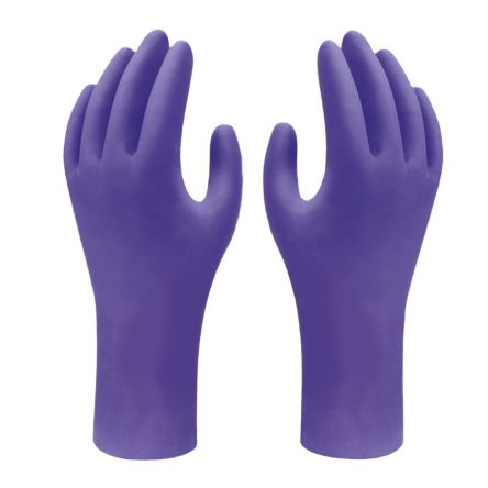 Showa Blue Nitrile Anti-Static Work Gloves, Size L, Uncoated Coating