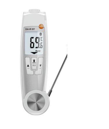 Testo 104-IR BT Infrared Thermometer, -50°C Min, +50°C Max, ±1 Accuracy, °C Measurements