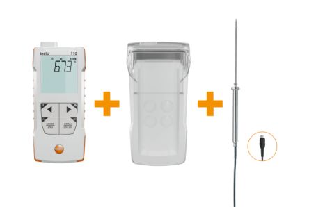 Testo 110 Surface Digital Thermometer for Temperature measurement Use, General Probe, 1 Input(s), +800°C Max, 0.3