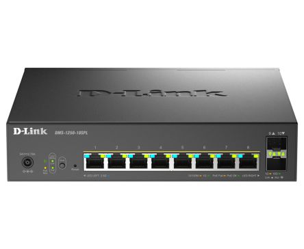 D-Link DMS-1250-10SPL/E, Managed 10 Port Network Switch With PoE RJ-45