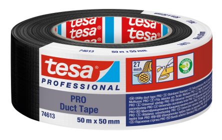 Tesa PRO 74613 Duct Tape 74613-00002-15 Duct Tape, 50m x 50mm, Black