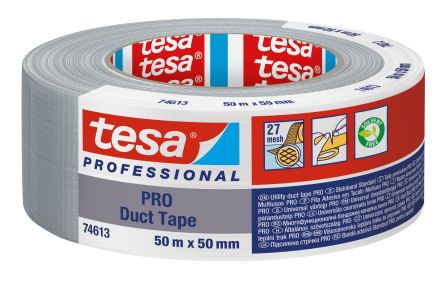 Tesa PRO 74613 Duct Tape 74613-00003-15 Duct Tape, 50m x 50mm, Grey