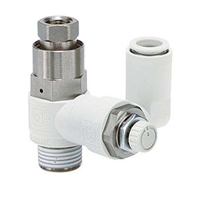 SMC ASP Series Threaded Fitting, R 1/8 Inlet Port x M5 x 0.8 Outlet Port, ASP330F-01-06