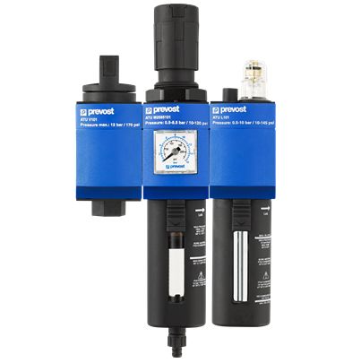 PREVOST G 1/2 Filter Regulator Lubricator, Manual Drain, 25μm Filtration Size