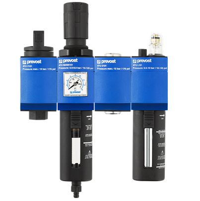 PREVOST G 1/4 Female Filter Regulator Lubricator, Manual Drain, 25μm Filtration Size