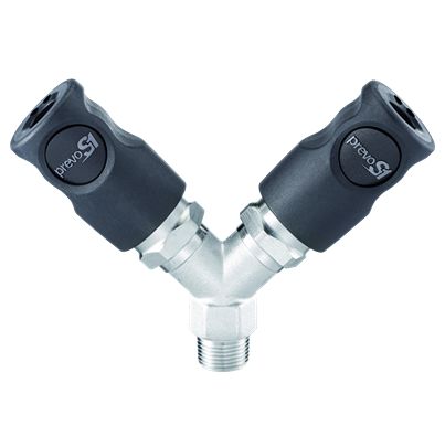 PREVOST Composite Body Male Pneumatic Quick Connect Coupling, R 1/2 Male Male Thread